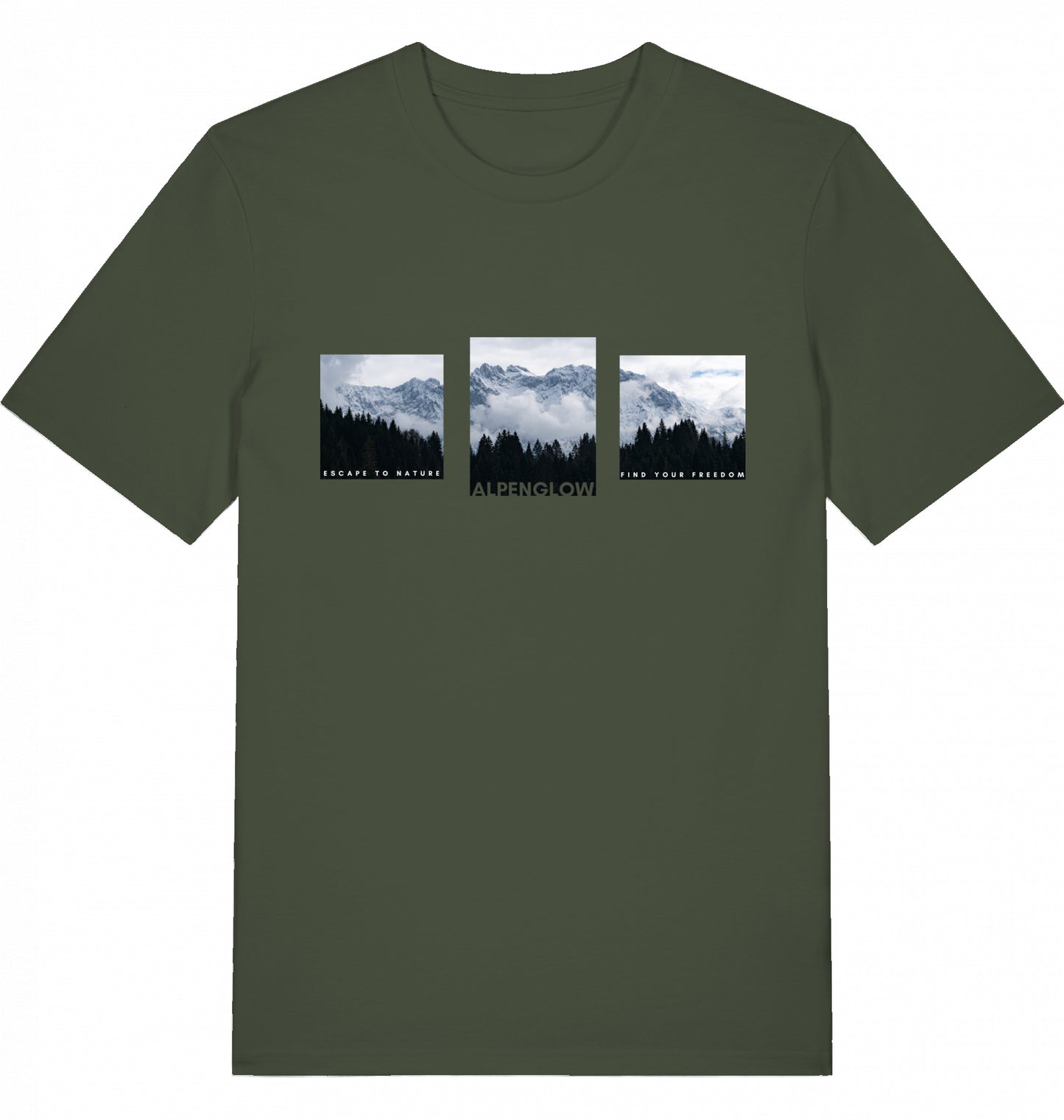 "Bergcollage" - Alpenglow T-Shirt mit Visual Print