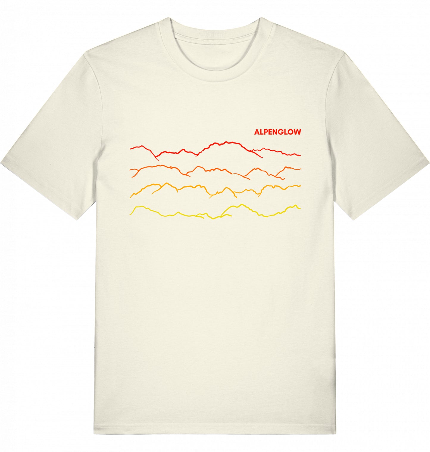 "Berglinien" - Alpenglow T-Shirt mit Visual Print