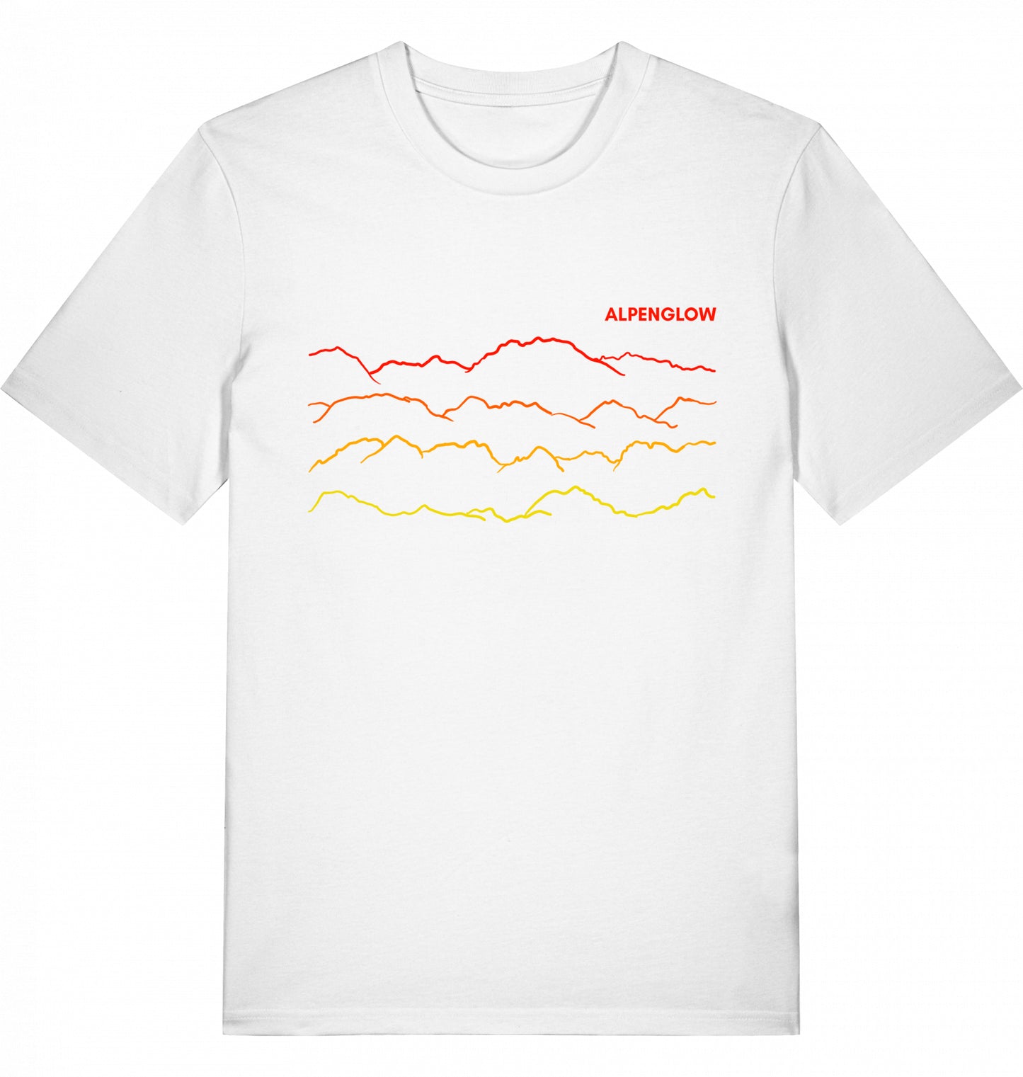 "Berglinien" - Alpenglow T-Shirt mit Visual Print