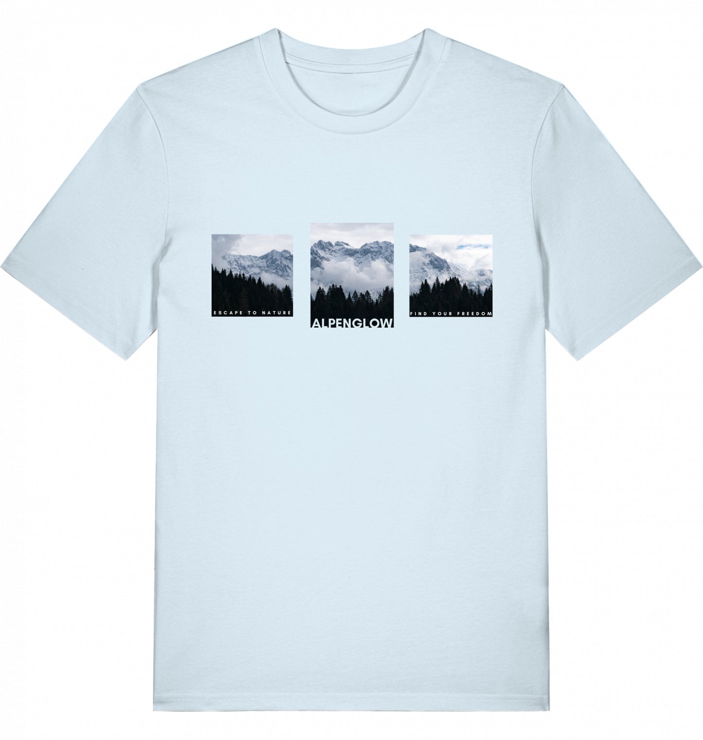"Bergcollage" - Alpenglow T-Shirt mit Visual Print