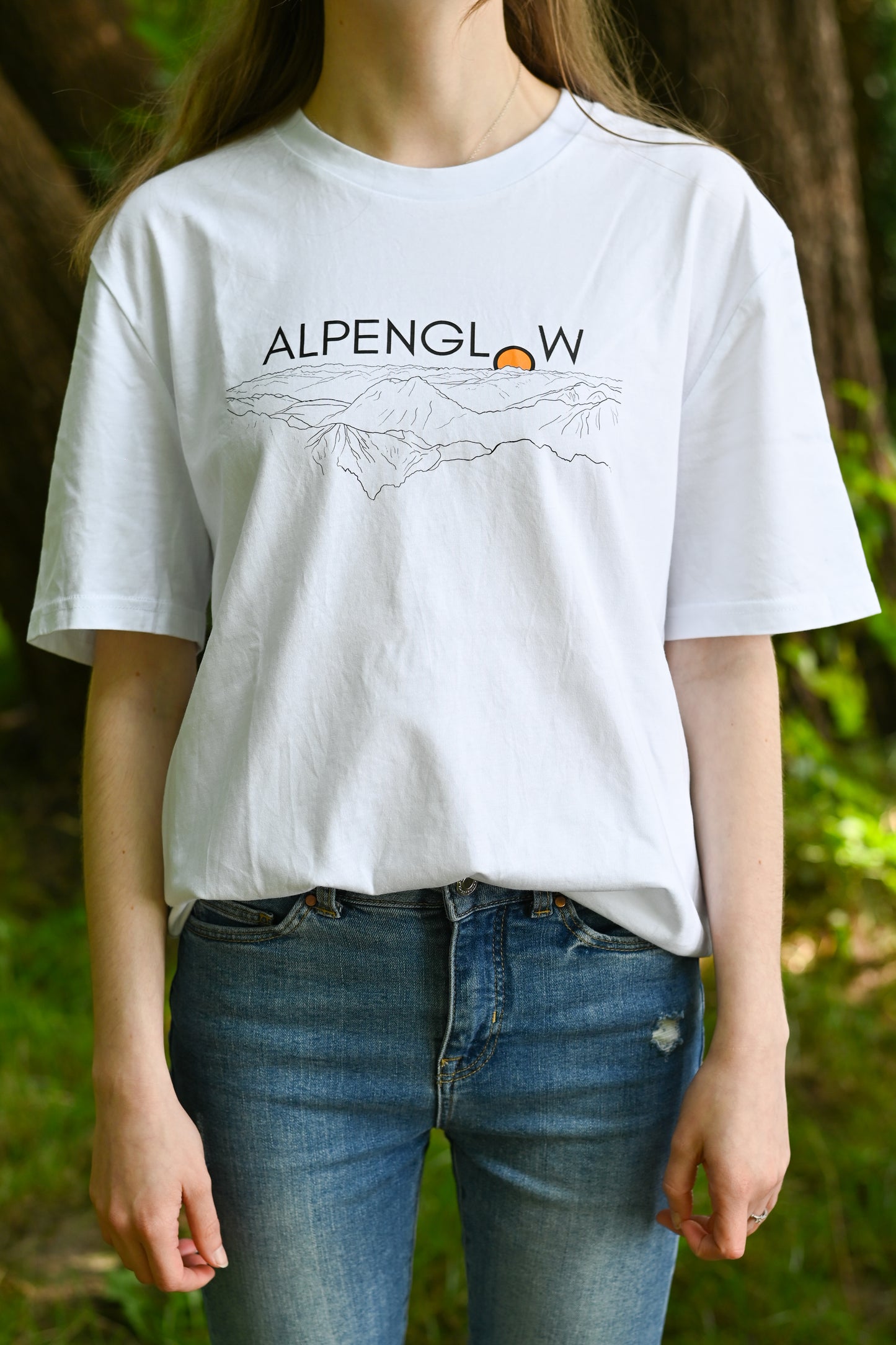 "Sonnenuntergang" - Alpenglow T-Shirt mit Visual Print