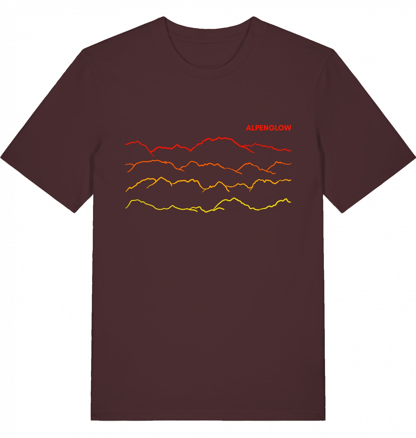 "Berglinien" - Alpenglow T-Shirt mit Visual Print