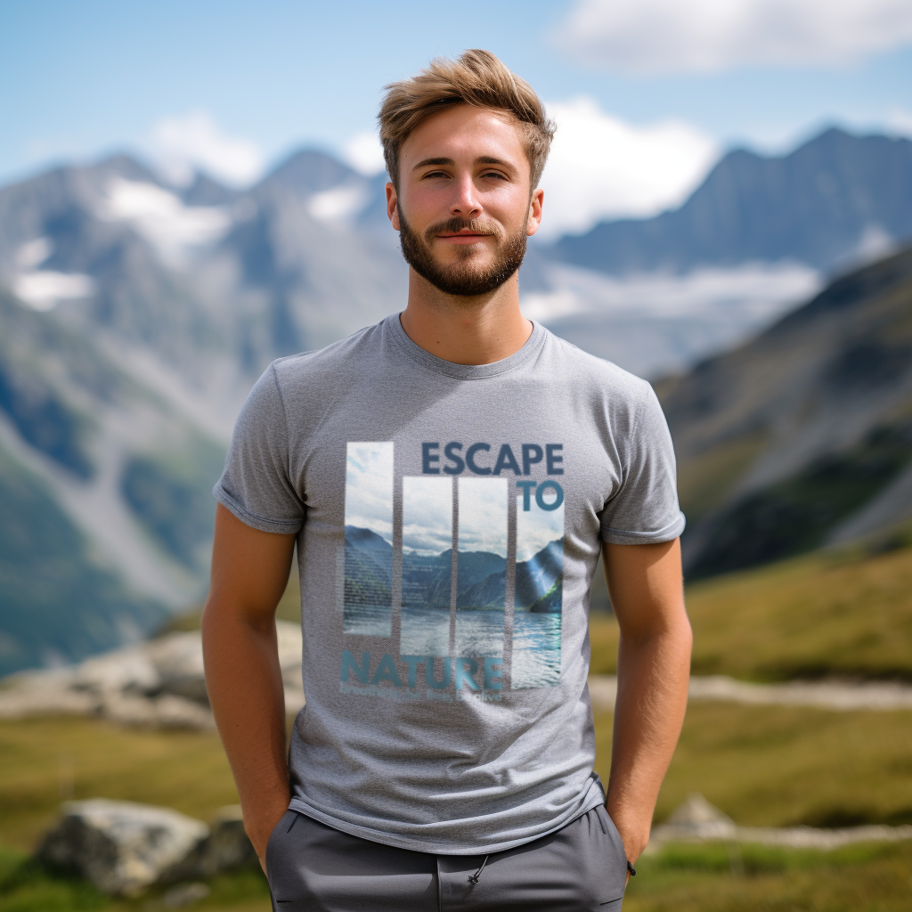 "Escape To Nature / Königsee" - Alpenglow Shirt mit Visual Print