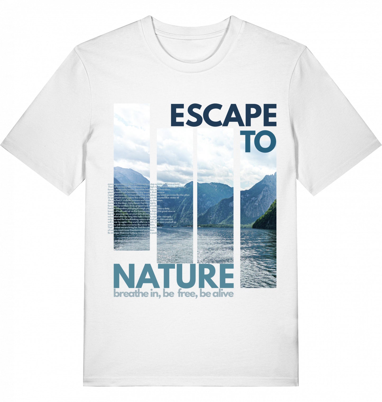 "Escape To Nature / Königsee" - Alpenglow Shirt mit Visual Print