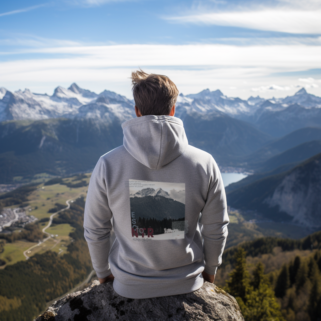 "Karwendel" - Alpenglow Hoodie mit Visual Print