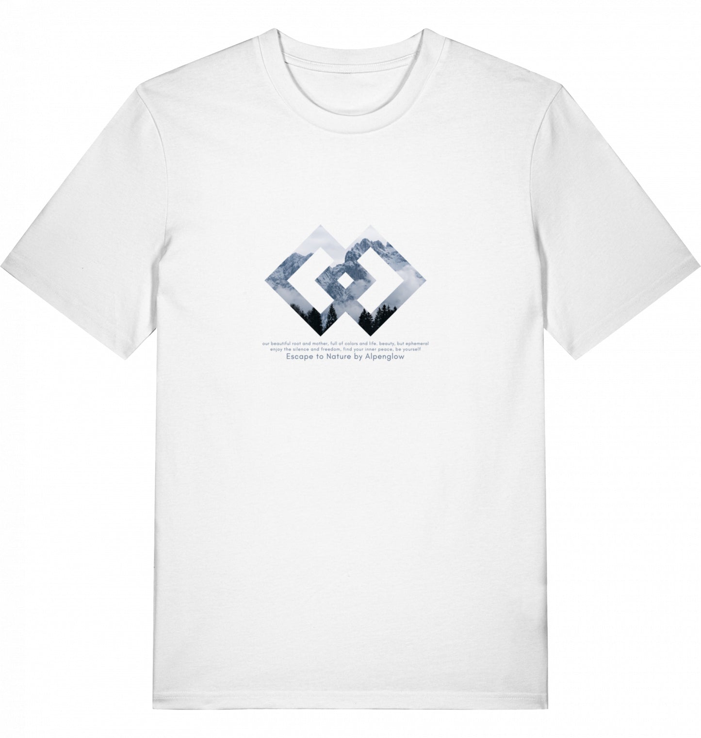 "Karwendel-Rauten" - Alpenglow T-Shirt mit Visual Print