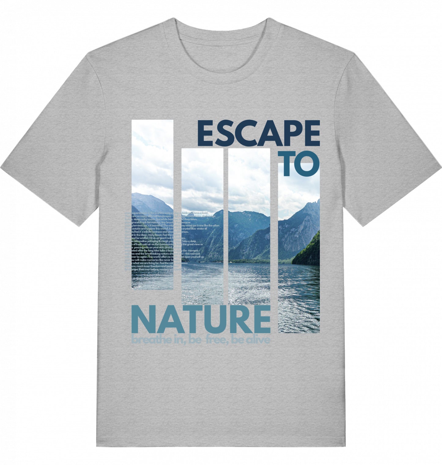 "Escape To Nature / Königsee" - Alpenglow Shirt mit Visual Print