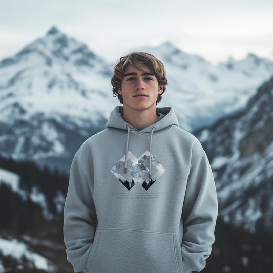 "Karwendel-Rauten" - Alpenglow Hoodie mit Visual Print