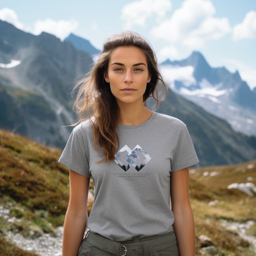 "Karwendel-Rauten" - Alpenglow T-Shirt mit Visual Print